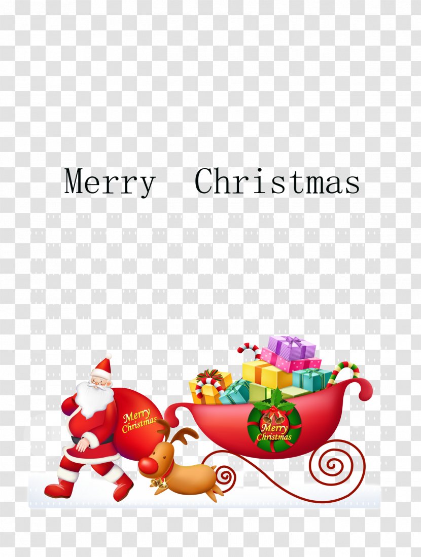 Rudolph Santa Claus Reindeer Sled Clip Art - S Slay - Send Gift Transparent PNG