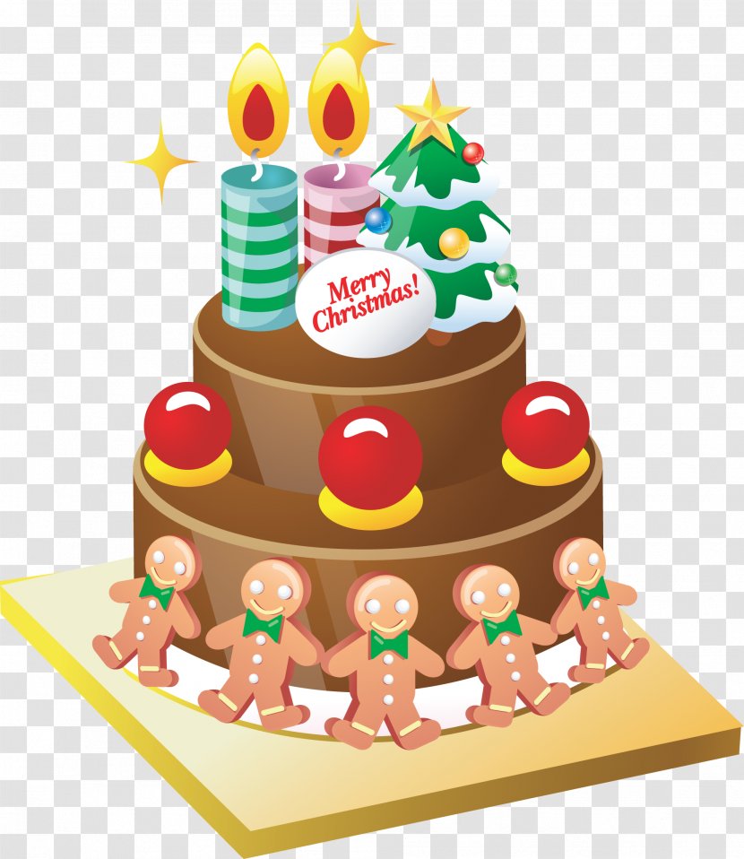 Christmas Cake Birthday Cupcake Chocolate Candy Cane - Baked Goods Transparent PNG