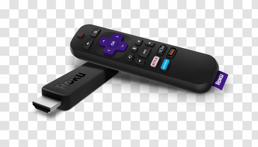 Roku Streaming Stick 3600 3500R Media Digital Player - Purple - Remote Controls Transparent PNG