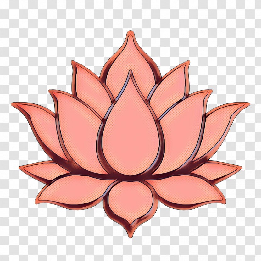 Pink Flower Cartoon - Botany - Peach Water Lily Transparent PNG