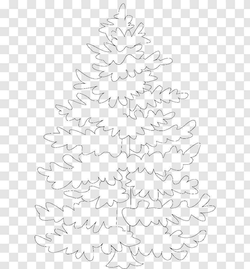 Spruce Christmas Tree Fir Line Art - Color Transparent PNG