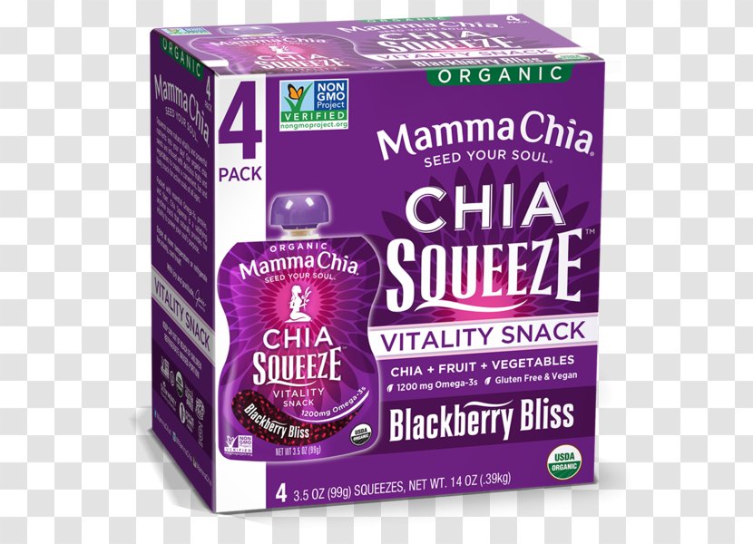 Chia Seed Mamma LLC Organic Food Snack - Blackberry Transparent PNG