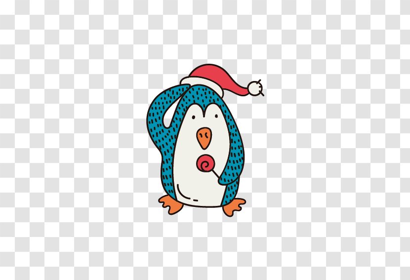Penguin Christmas Card Santa Claus - Wearing Hats Transparent PNG