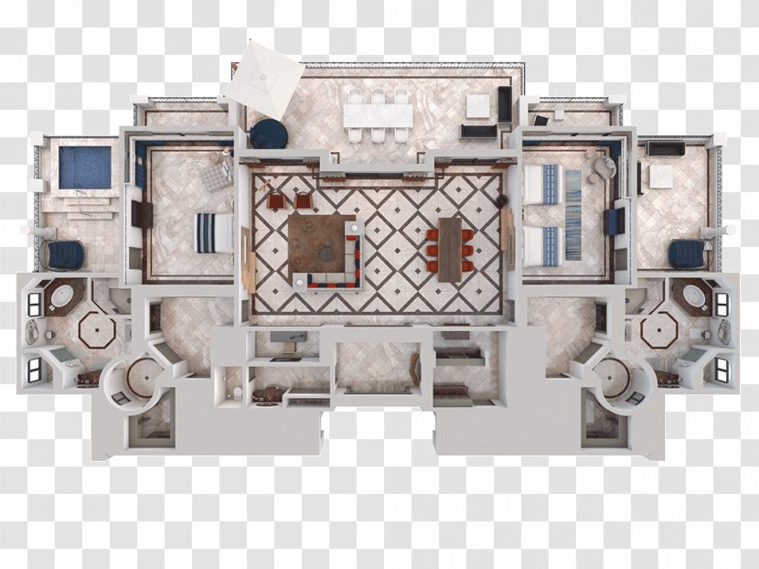 House Plan Floor Beach Courtyard - Machine Transparent PNG