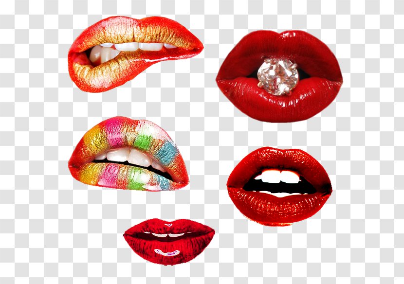 T-shirt Lip Kiss Woman Color - Mouth - Lips Transparent PNG