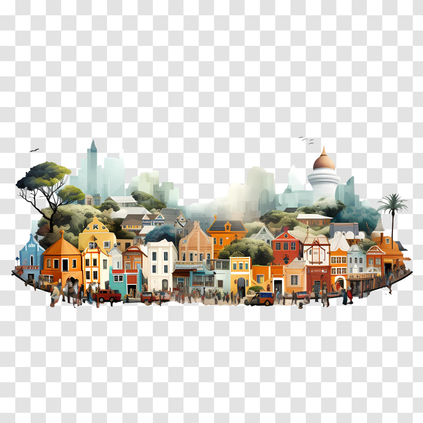 South Africa Heritage Day - Colorful Cityscape Illustration Transparent PNG