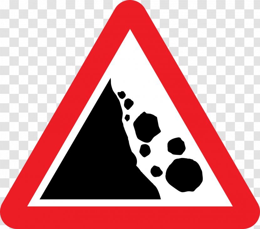 Traffic Sign Warning Rock Road - Signs In Mauritius Transparent PNG