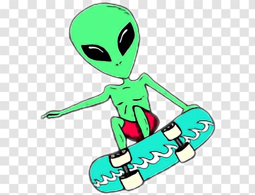 Alien Drawing Art - Aliens - Cartoon Skateboard Transparent PNG