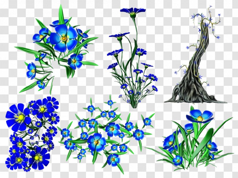 Blue Flower Plant Cobalt Bluebonnet - Aquarium Decor - Electric Transparent PNG