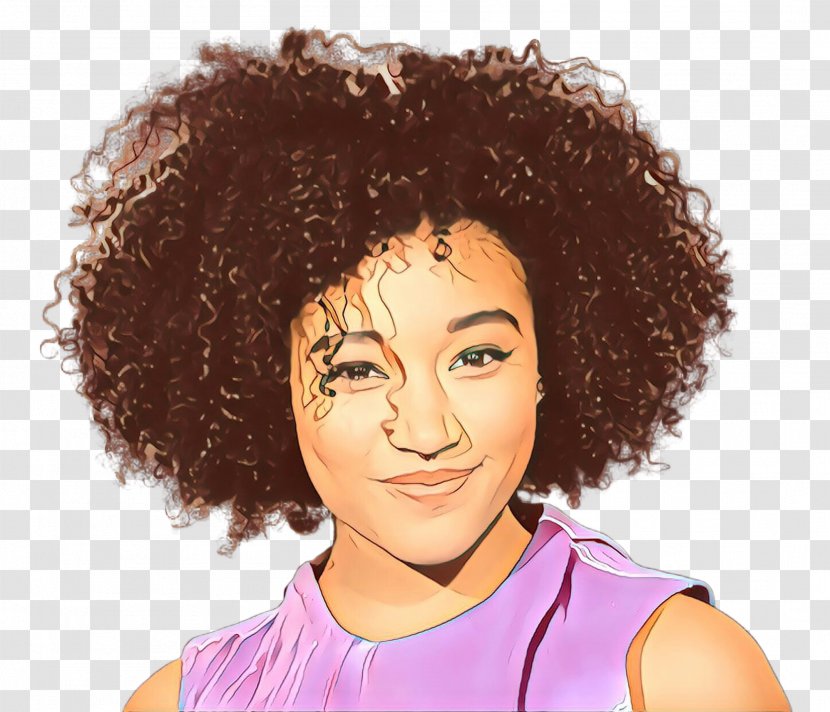 Hair Face Hairstyle Afro Jheri Curl - Cartoon - Black Human Transparent PNG