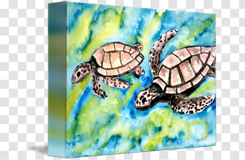 Loggerhead Sea Turtle Gallery Wrap Canvas - Acrylic Paint Transparent PNG