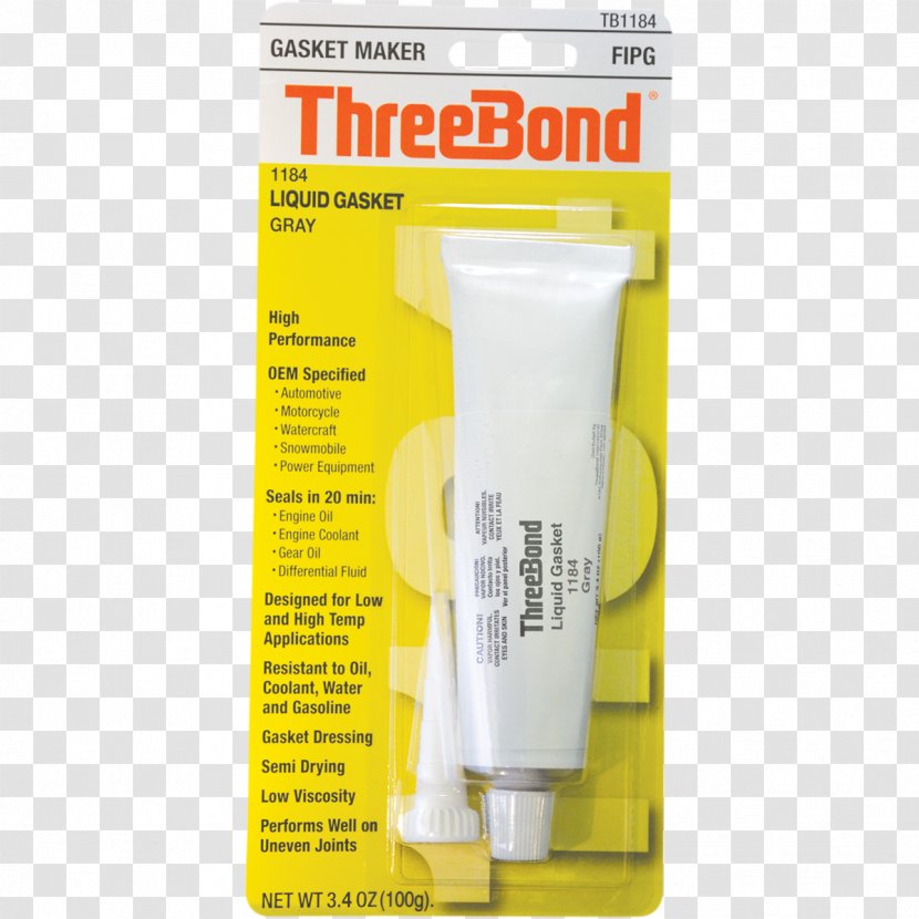 ThreeBond Sealant Gasket Adhesive - Yellow - Seal Transparent PNG