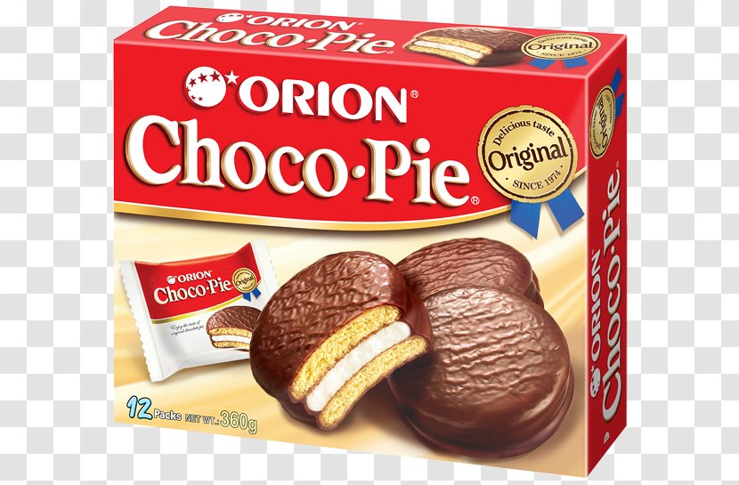 Choco Pie Sponge Cake Orion Confectionery Cream Biscuits - Marshmallow - Biscuit Transparent PNG