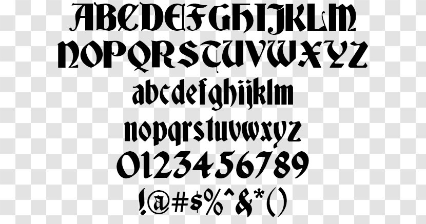 Script Typeface Blackletter Cloister Font - Black Transparent PNG