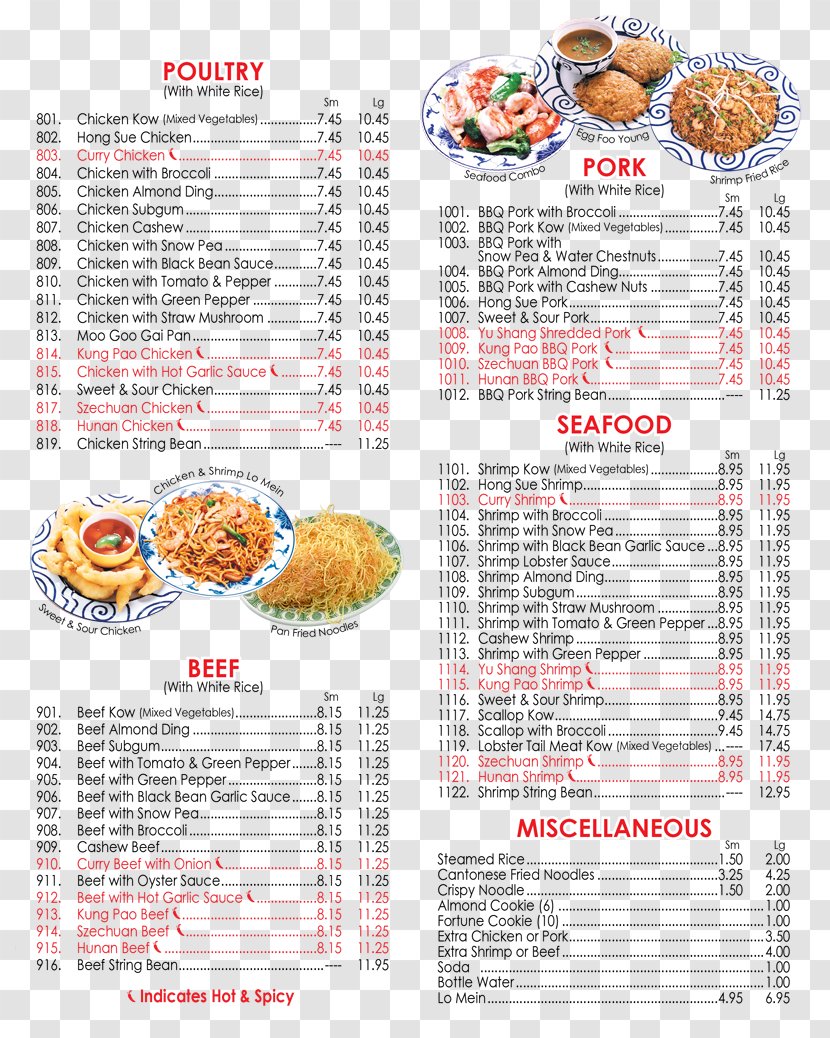 Chinese Cuisine Take-out Lucky Star Restaurant Food Menu Transparent PNG