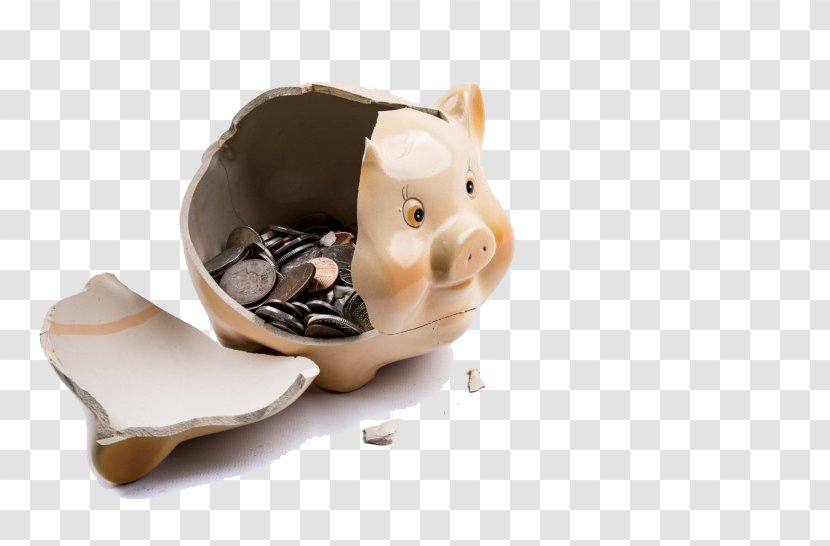 Piggy Bank Saving Money Funding - Interest - Broken Transparent PNG