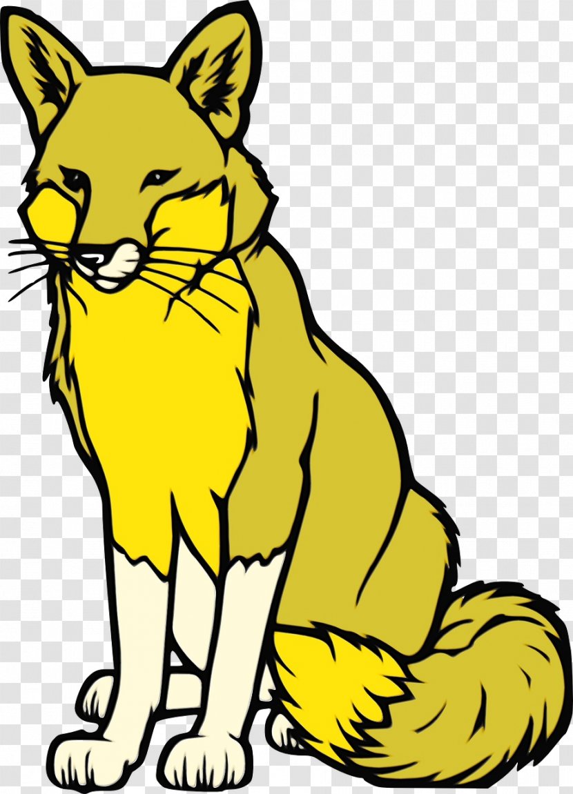 Yellow Line Art Tail Clip Whiskers - Snout Wildlife Transparent PNG