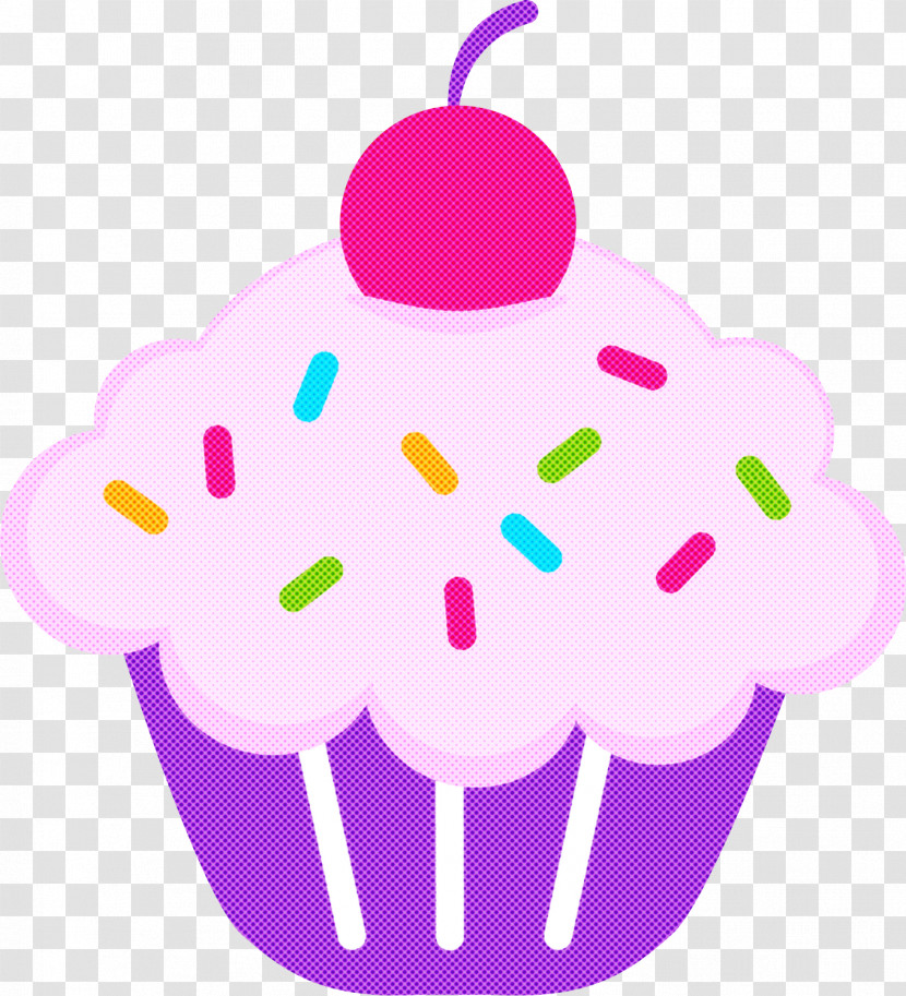 Pink Cupcake Cake Purple Dessert Transparent PNG