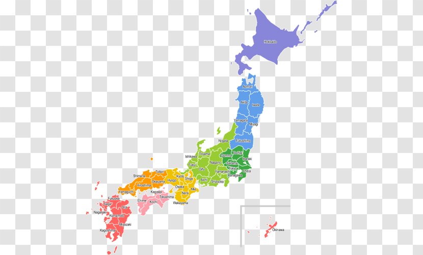 Prefectures Of Japan Map - Border Transparent PNG
