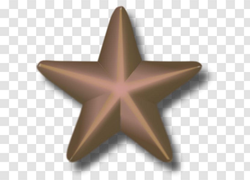 Service Star Bronze Medal Ribbon Award - Three-dimensional Stars Transparent PNG