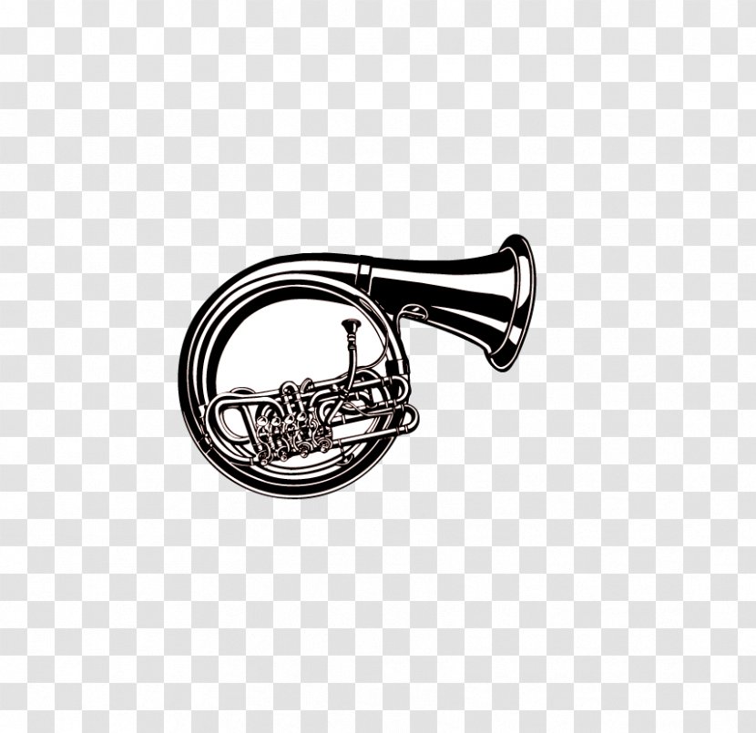 Musical Instrument Tuba Trumpet Clip Art - Heart - Hand-painted Transparent PNG