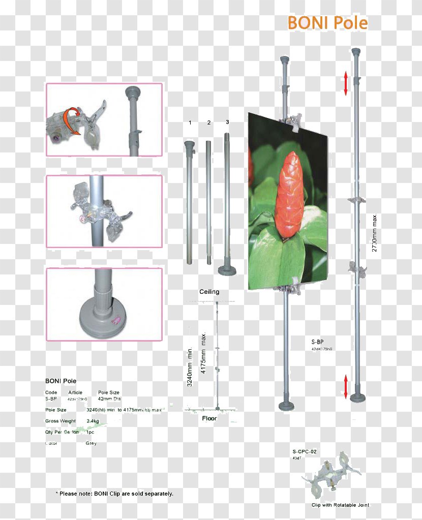 Ceiling Floor Product AbrandZ Pte Ltd Design - Botak Sign - Merchandise Display Stand Transparent PNG