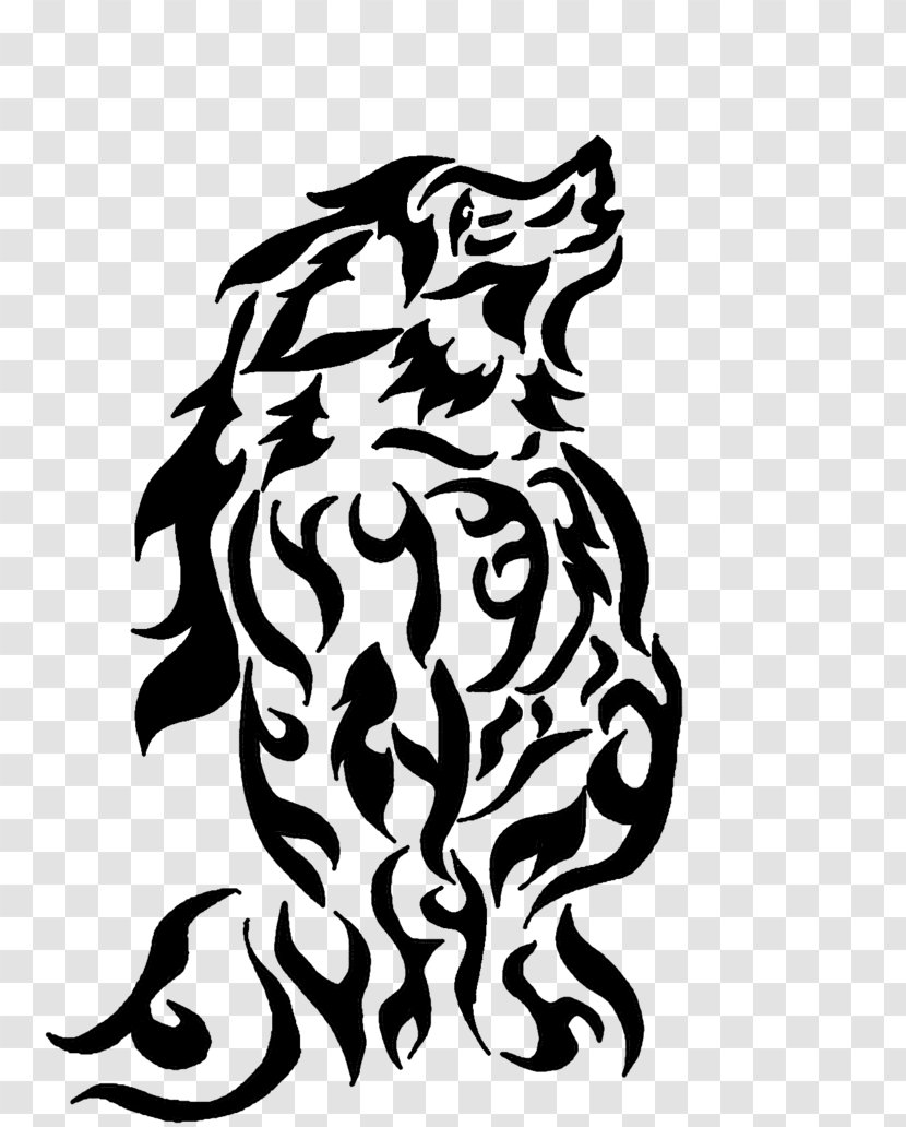 Tiger Dog Cat Tribe Drawing - Black Wolf Transparent PNG
