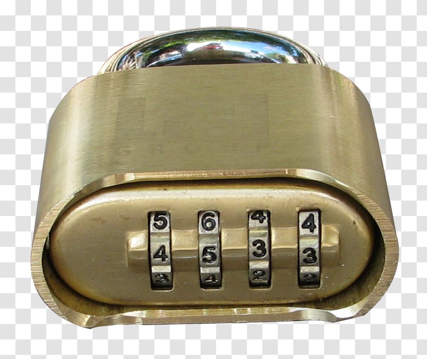 Padlock Combination Lock - Brass Transparent PNG