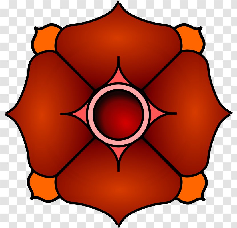 Clip Art - Orange - Geometric Flowers Transparent PNG