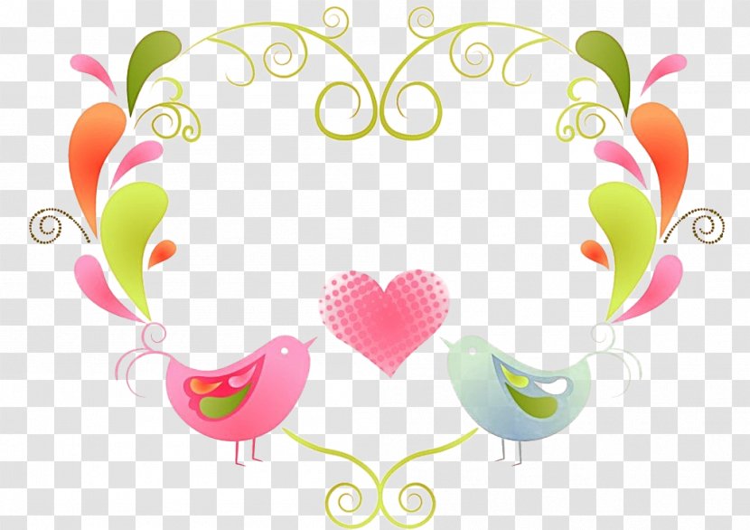 Lovebird Heart - Birds Love Garland Transparent PNG