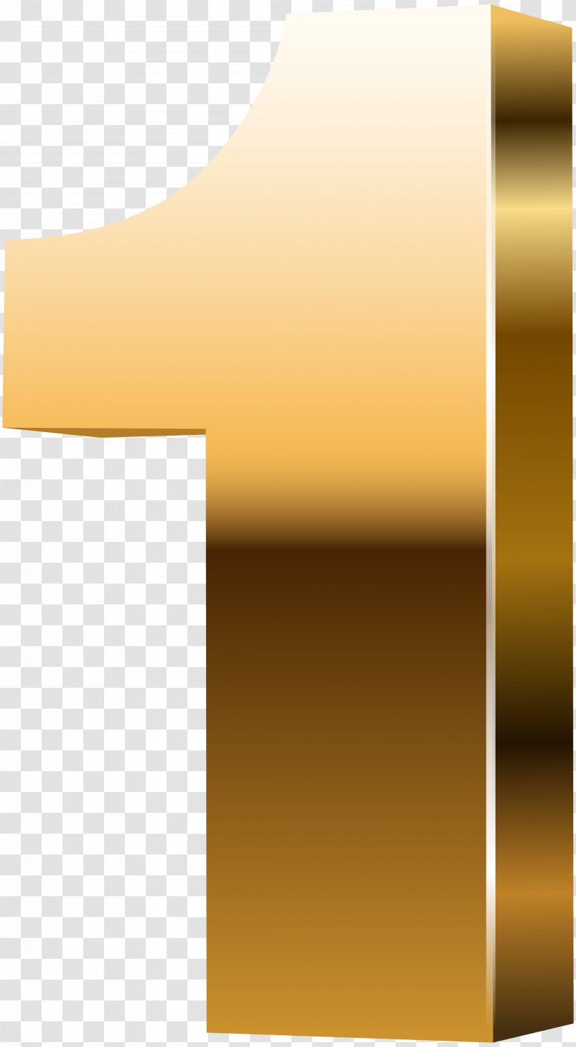 Yellow Material Design Pattern - Gold - Number One 3D Clip Art Image Transparent PNG