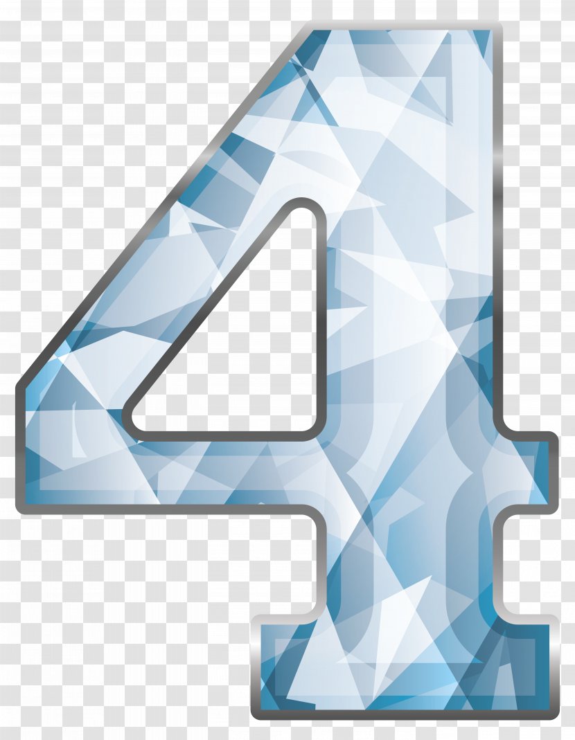 Number Clip Art - Triangle - Crystal Four Clipart Image Transparent PNG