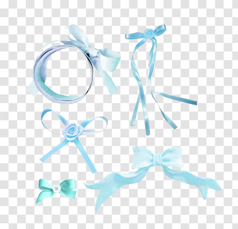 Ribbon Hair Tie Shoelace Knot Blue Pink - Teal - Babydolls Transparent PNG