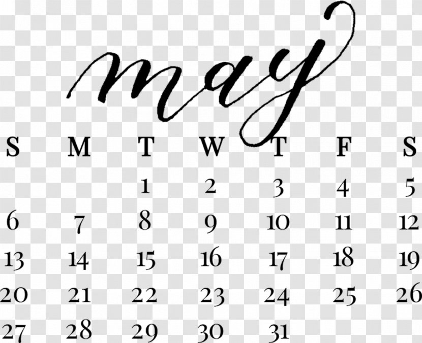Calendar 0 May Handwriting - Flower - 2018 Transparent PNG