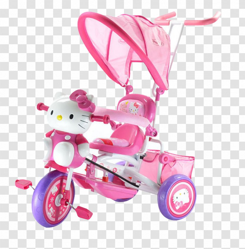 Hello Kitty Car Bicycle Child Tricycle - Vehicle - Stroller Transparent PNG