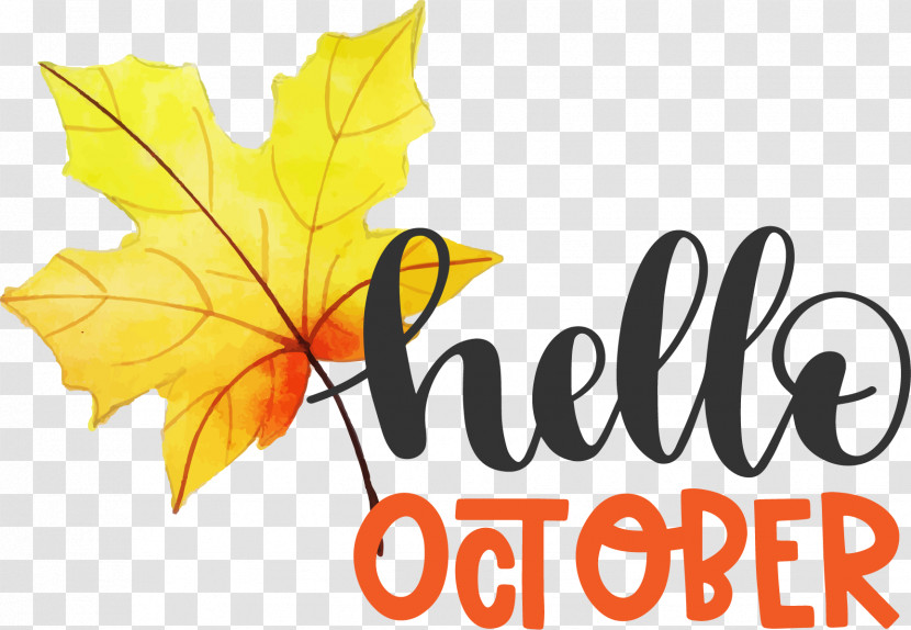 Hello October Autumn Transparent PNG