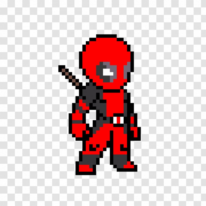 Deadpool Pixel Art Spider-Man Minecraft - Drawing Transparent PNG