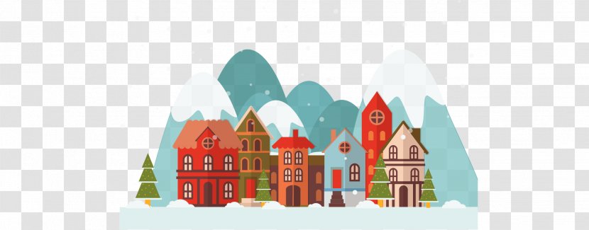 Winter Snow Download - Brand - Town Scenery Transparent PNG