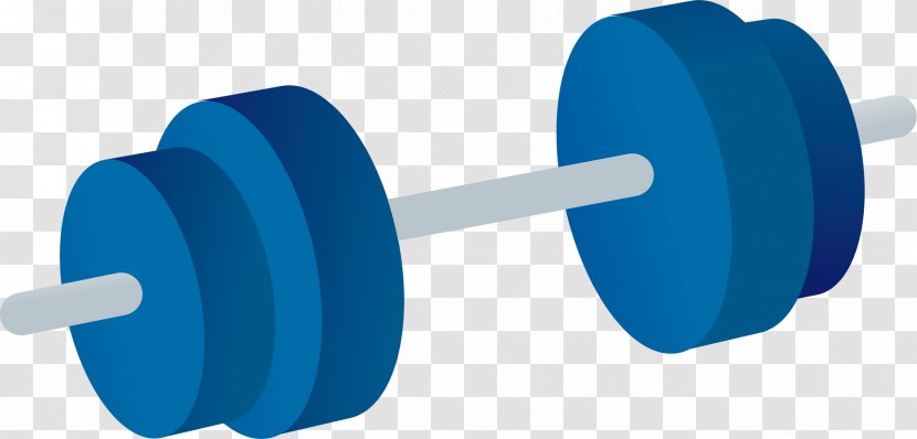 Barbell Physical Exercise - Blue - Vector Material Transparent PNG
