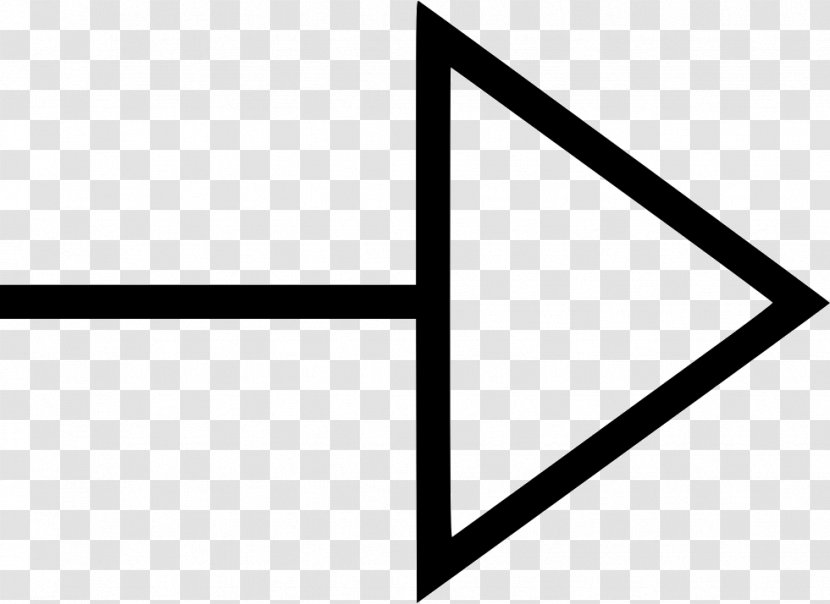 Right Triangle Arrow Point - Black And White Transparent PNG