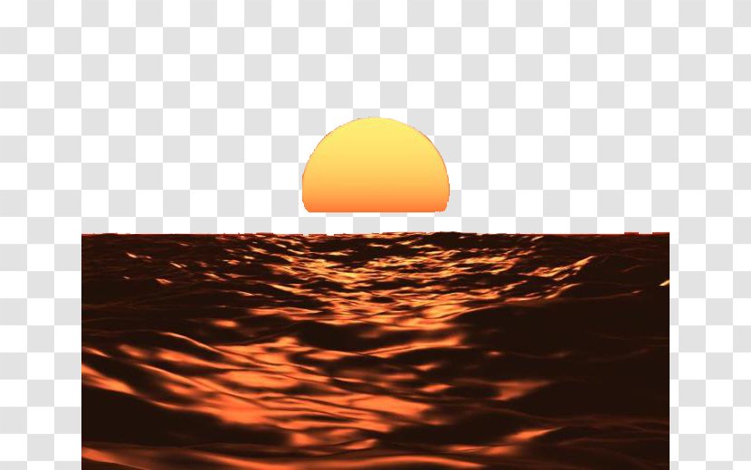 Sunrise Photography - Orange - At Sea Stock Transparent PNG