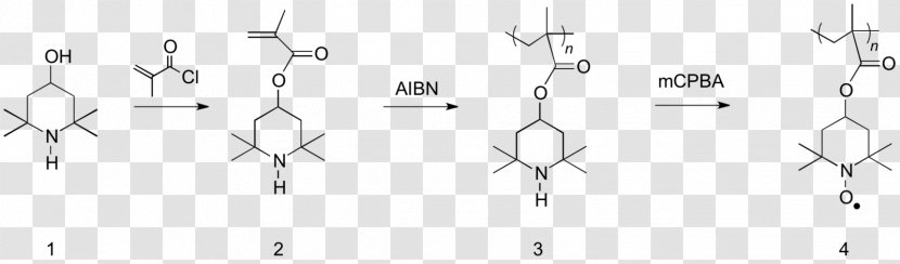 Organic Radical Battery TEMPO 2,2,6,6-Tetramethylpiperidine Polymerization - Cartoon - Frame Transparent PNG