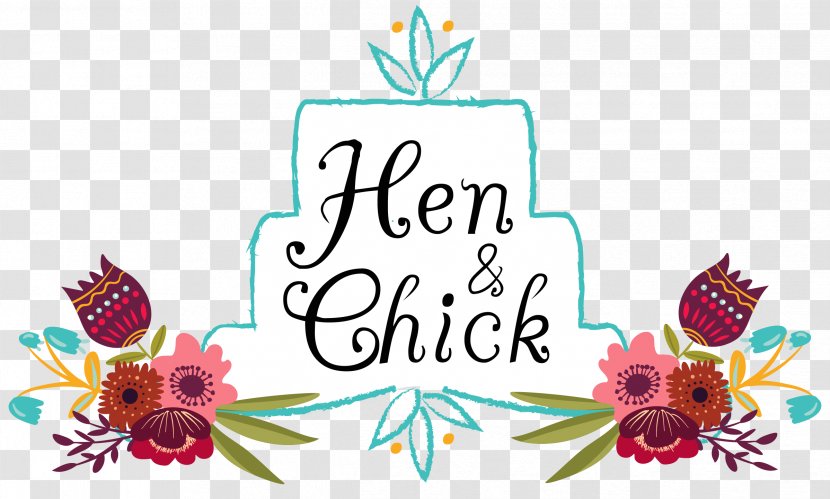 Floral Design Hen And Chicks Cake Graphic - Artwork Transparent PNG