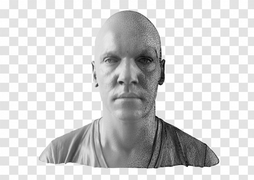 Chin Jaw Forehead Human Neck - Monochrome Photography - 3D MAN Transparent PNG