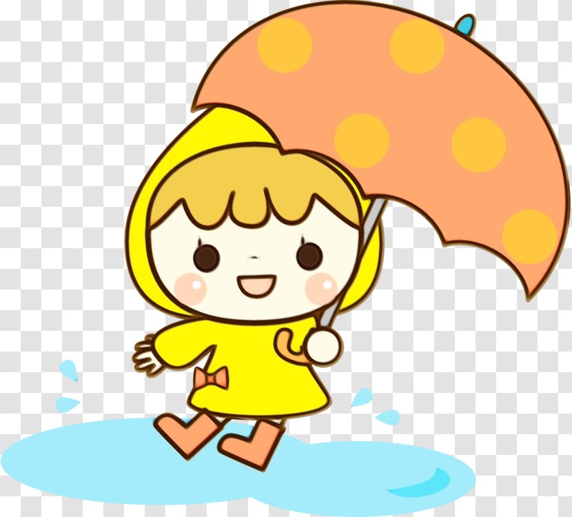 Umbrella Cartoon - Watercolor - Sticker Pleased Transparent PNG