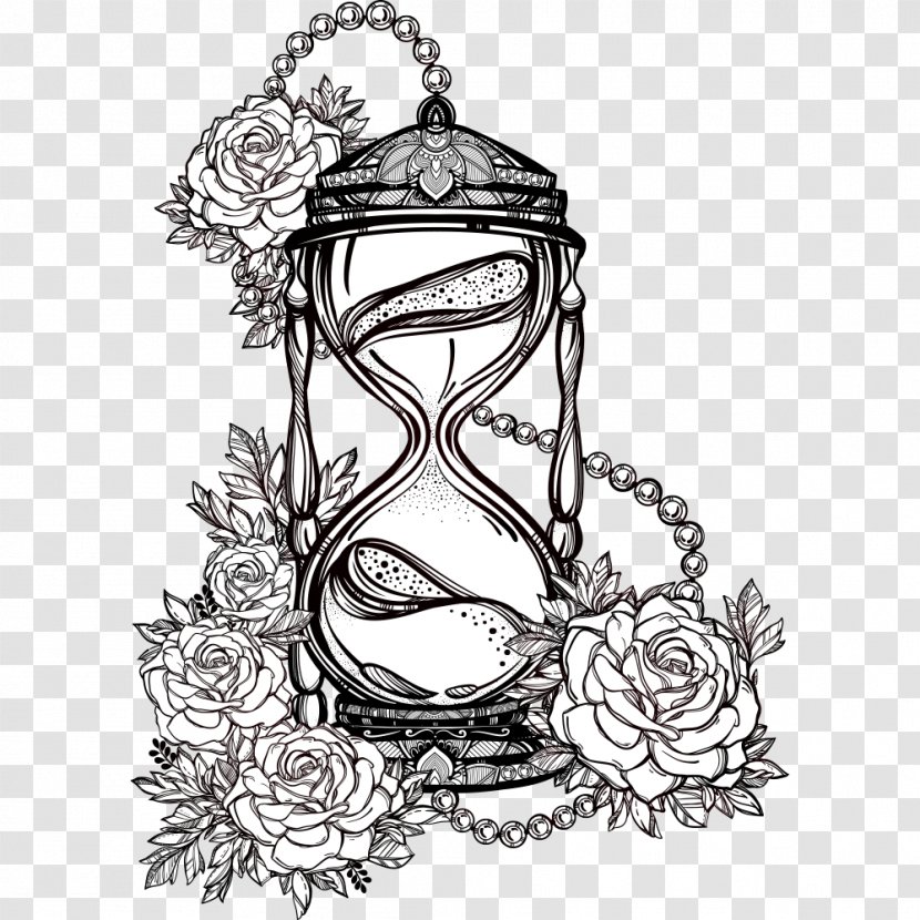 Hourglass Drawing Illustration - Painting - Rose Transparent PNG