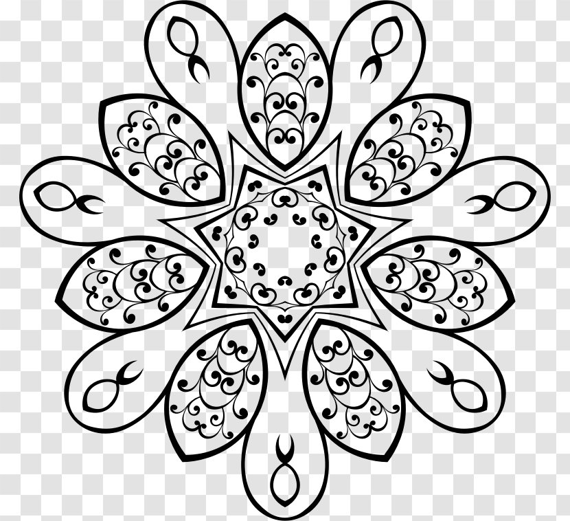 Flower Floral Design Black And White Clip Art Transparent PNG