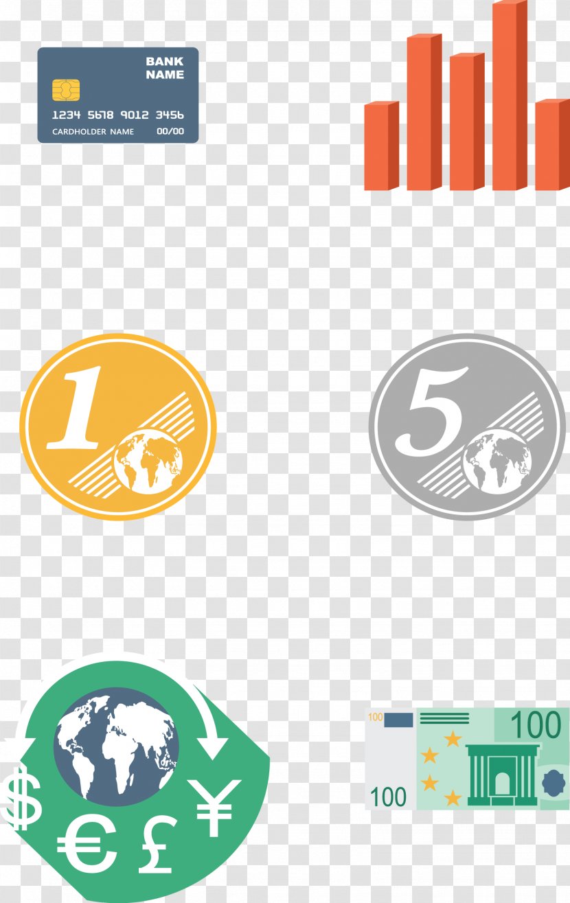 Credit Card Illustration - Logo - Coins Column On A Card. Transparent PNG