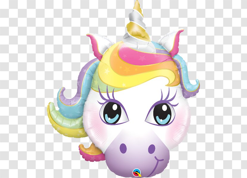 Mylar Balloon Unicorn Party Birthday - Nose - Unicornio Transparent PNG