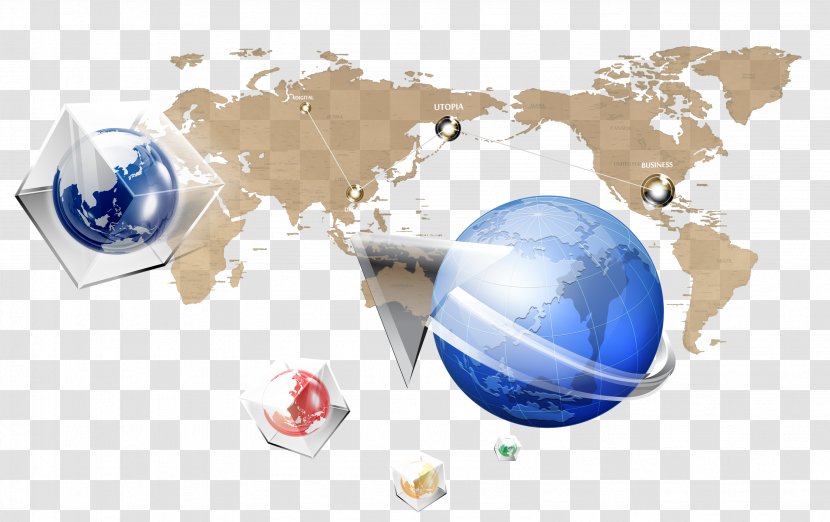 World Map Globe Wall Decal - Sphere - Science And Technology Sense Of The Earth Transparent PNG